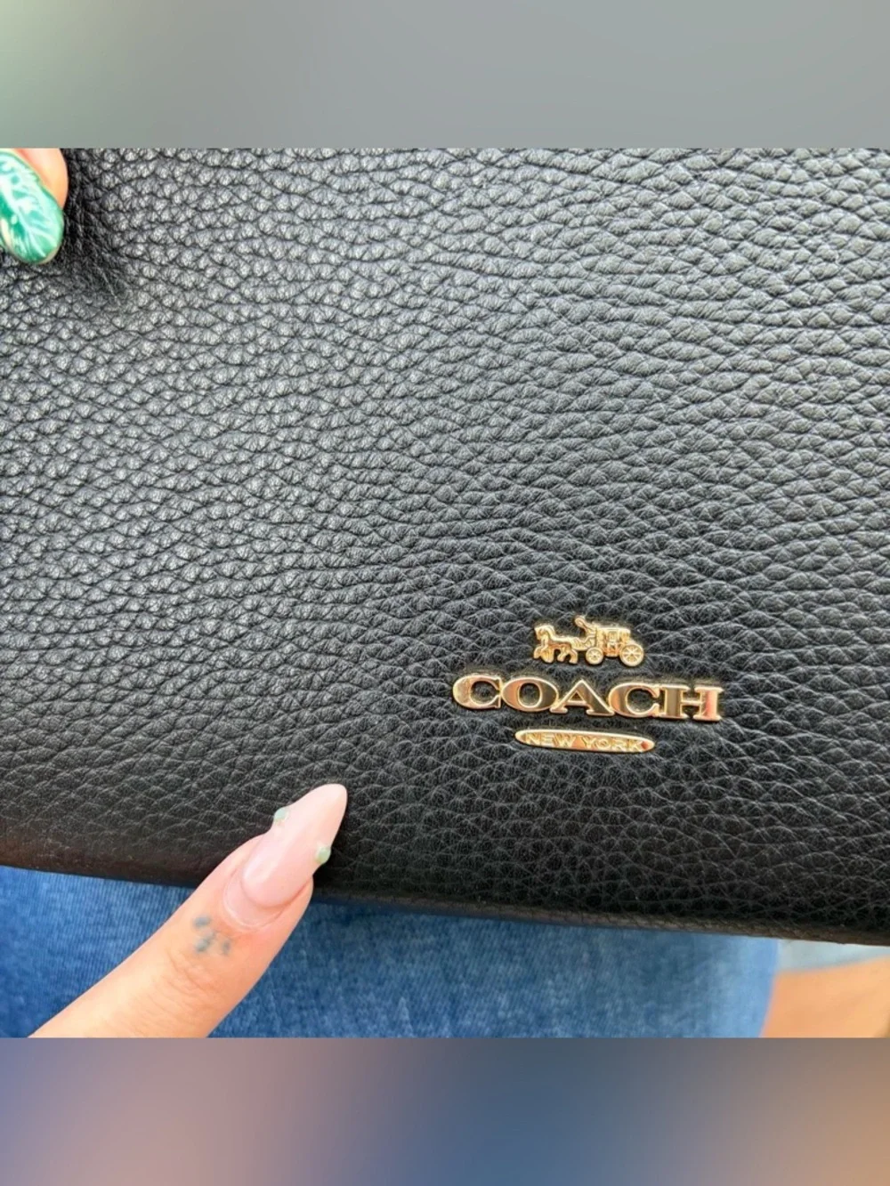 Coach Black Pebble Leather Slim Crossbody Bag